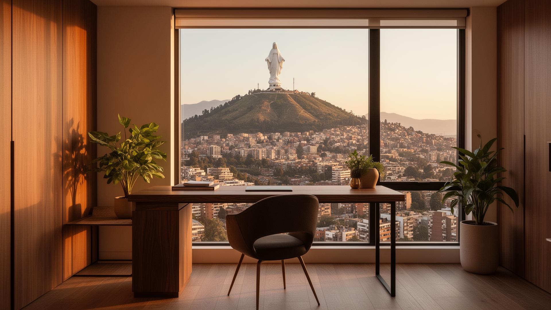 Oficina con vista al Cerro San Cristóbal
